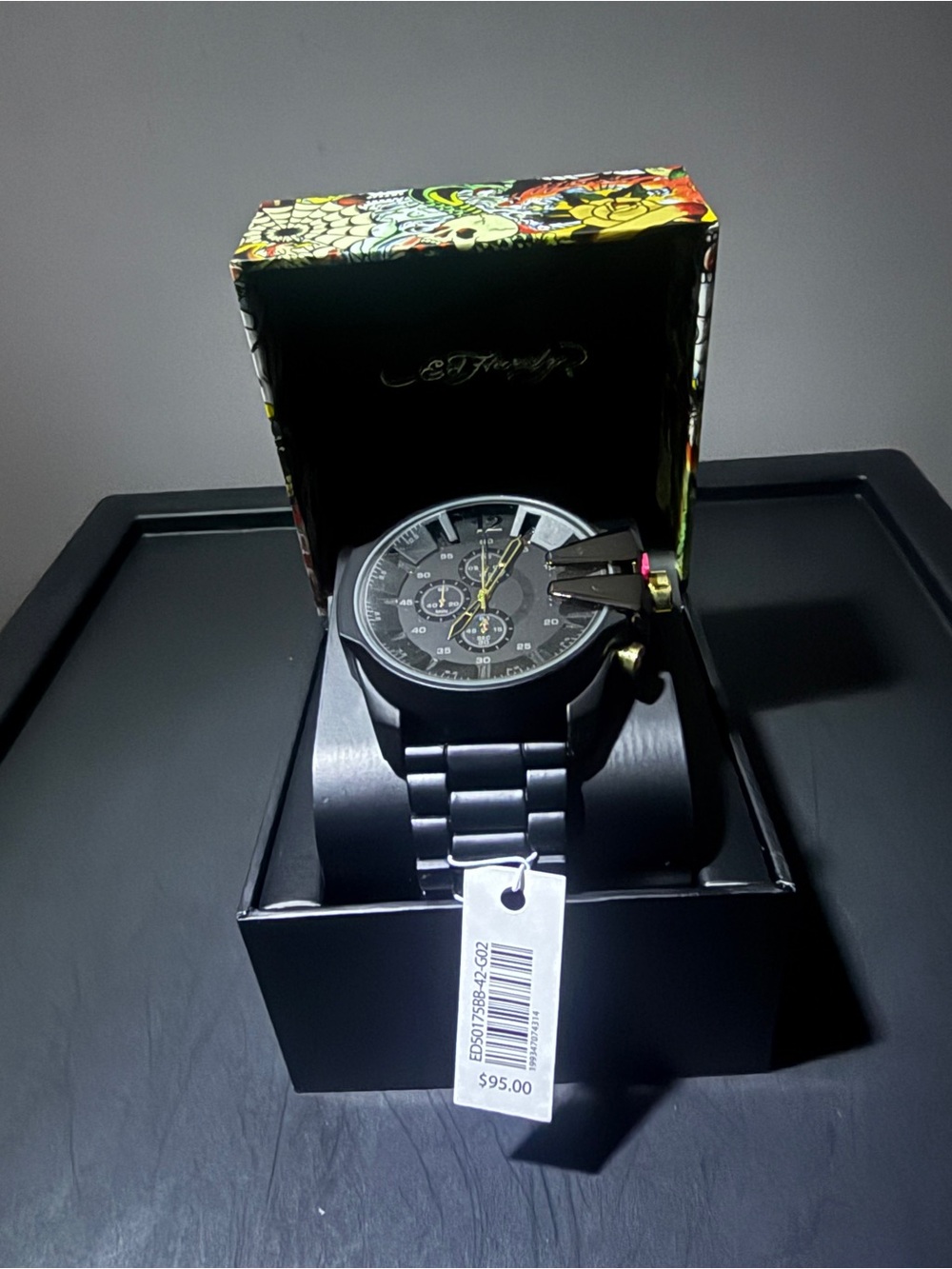 Ed Hardy Black and Yellow Men's Chronograph Watch